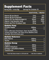 Gladiator Crixus PRE scoop beside tub ready to mix for quick energy and endurance