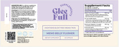 GLEEFULL SUPPS Meno Belly Flusher diagram-abs hints at abdominal comfort
