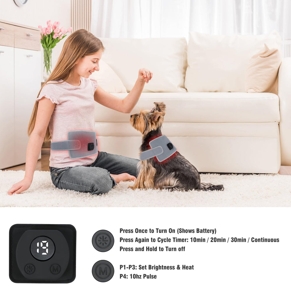 Glentaxy smart-control wrap for humans and pets with adjustable settings.