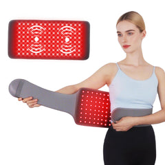 GLOHFAN red-light therapy belt close-up showing wearable design for targeted relief.