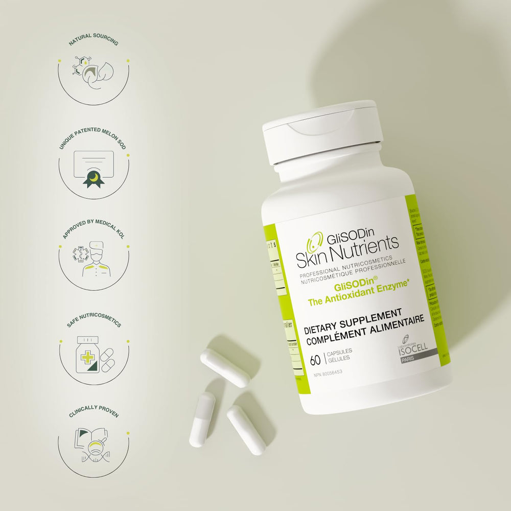 GliSODin packaging open view revealing bottle and insert for easy daily routine