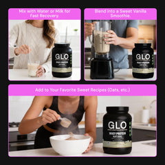 GLO cold-filtered whey provides essential amino acids and bioactives.