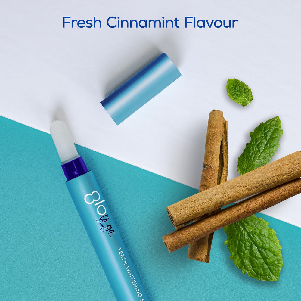 GLO Science Teeth Whitening Pen close-up showing precise gel tip.
