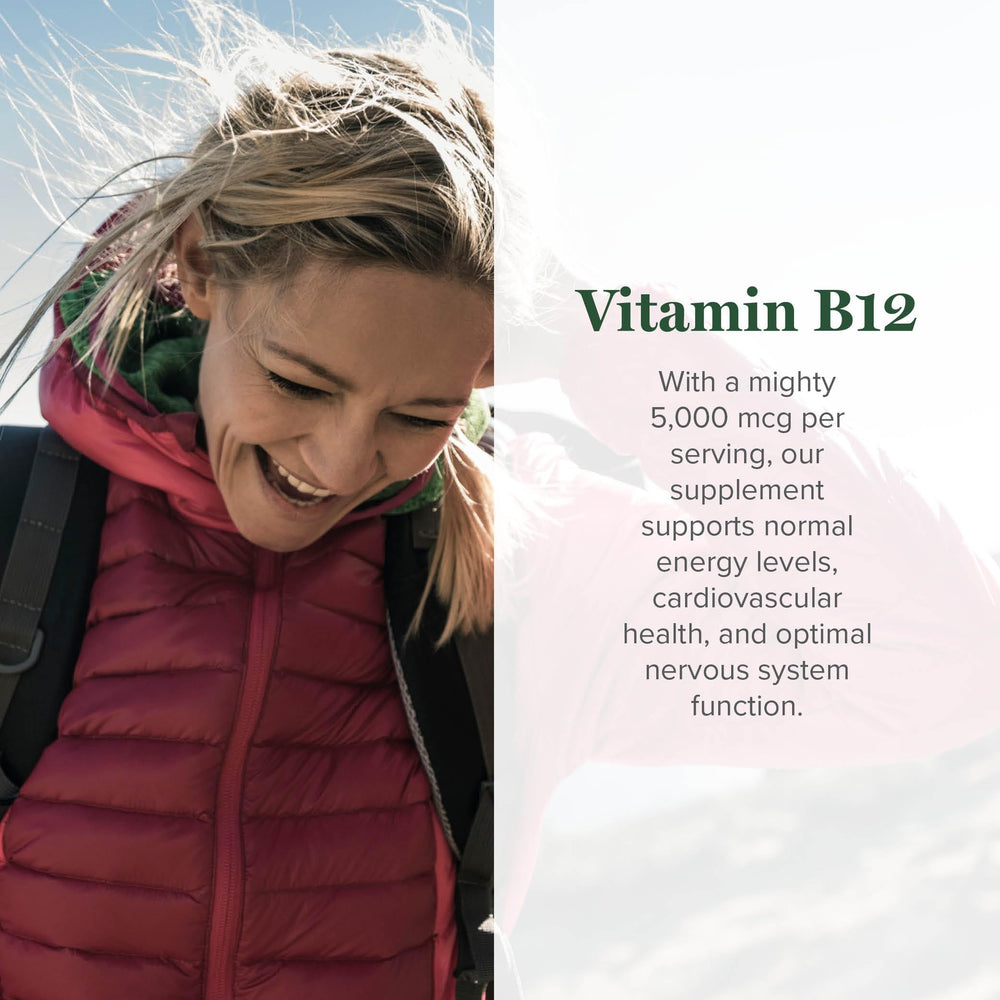 Global Healing B12 sublingual drops with dropper enables quick absorption.
