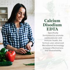 Global Healing Calcium Disodium EDTA bottle pour illustrating easy dosing