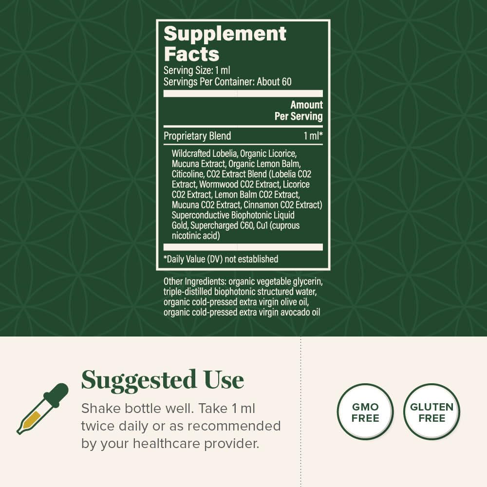Global Healing Center Foreign Protein Cleanse dropper ready for precise, measured use.
