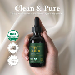Global Healing Center Liver Health label close-up with ingredient focus for transparency.