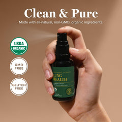 Global Healing Center Lung Health Spray liquid close up for refreshing use