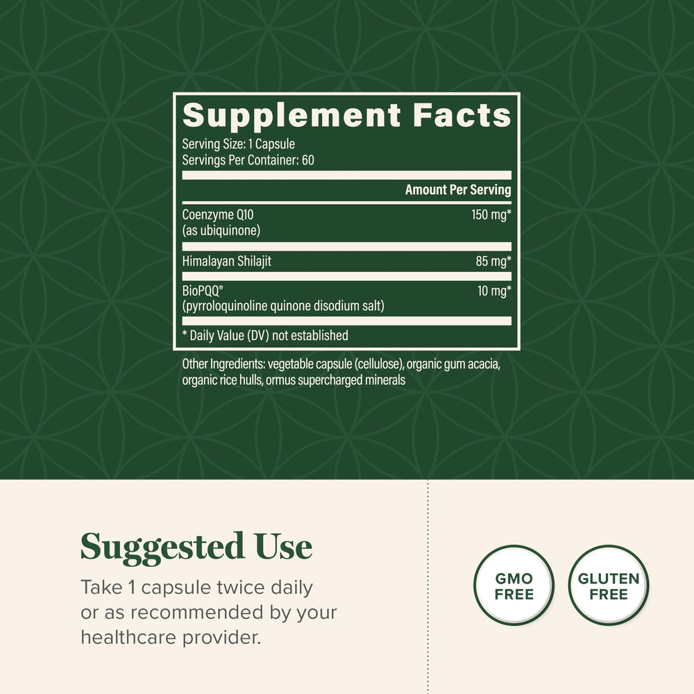 Global Healing Center organic mustard seed extract visual highlights vegan CoQ10 source.