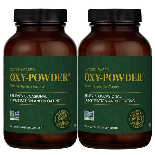 Global Healing Center Oxy-Powder two-pack front view highlighting value and convenience