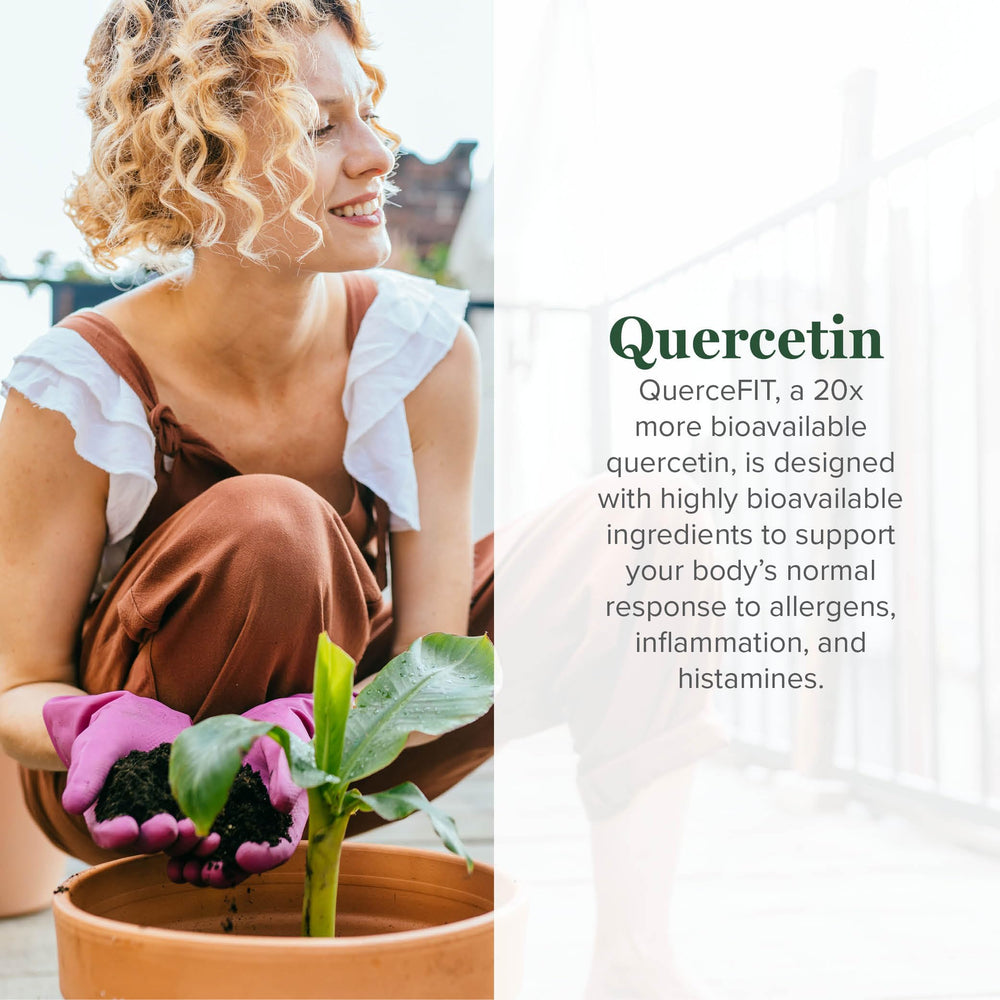 Quercetin bottle label close-up showcasing USA-made quality
