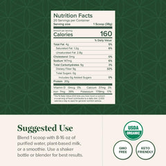 Global Healing Vanilla Protein Powder Bag featuring organic ingredients for clean fueling