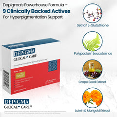 GlocalCare Depigma with Setria L-Glutathione close-up as a master antioxidant booster.