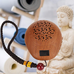 GLOGLOW Prayer Machine with hand-woven lanyard ready to wear as pendant.