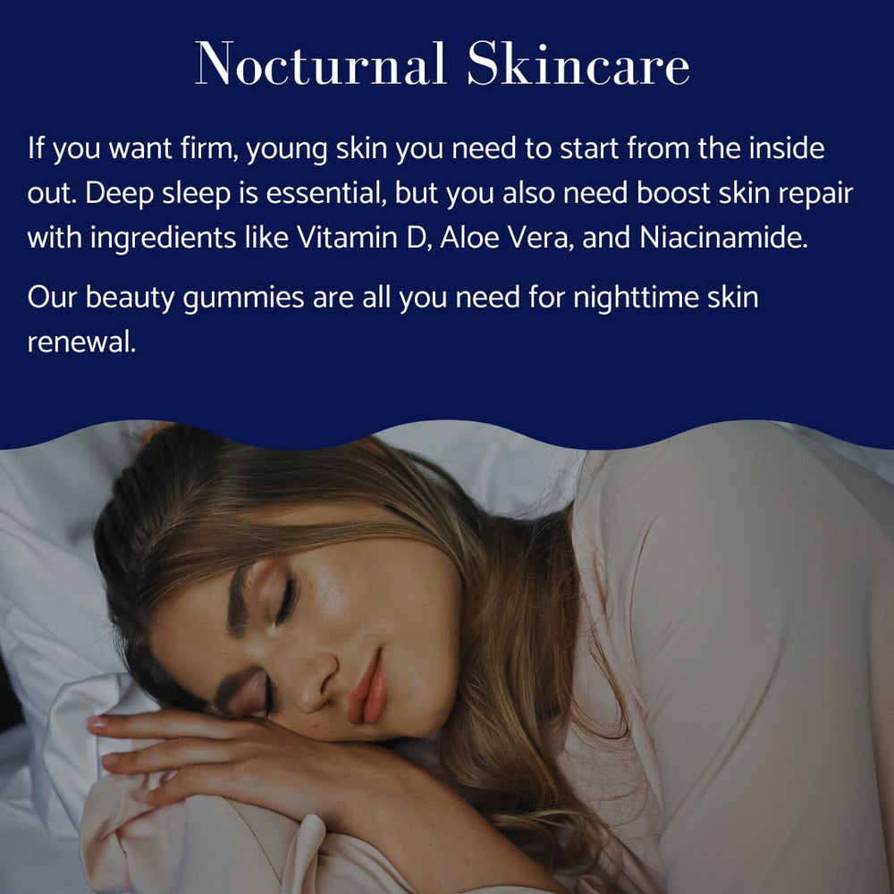 Glotrition Beauty Sleep Gummy in bed for convenient nightly dose