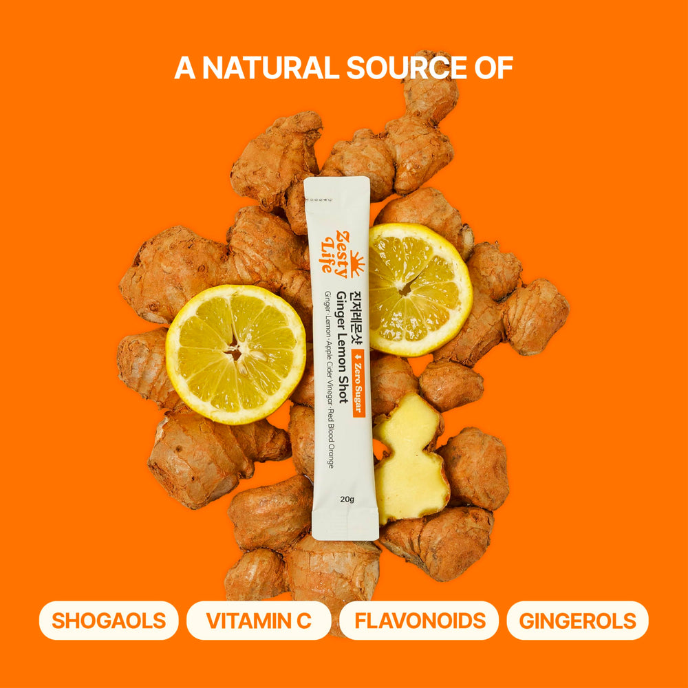 Glow Shine Zesty Life ginger lemon concentrate for a robust citrus kick.