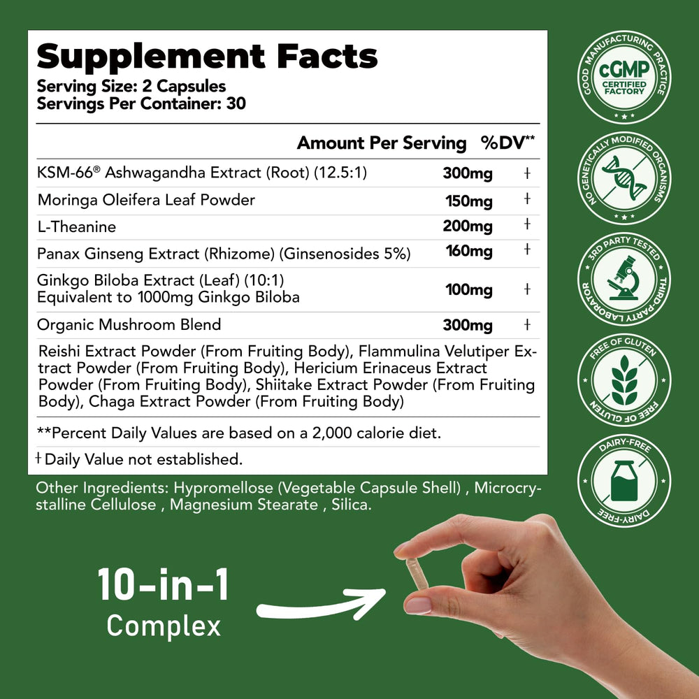 GlowEver Moringa leaf supplement highlighting natural vitality and antioxidant support.