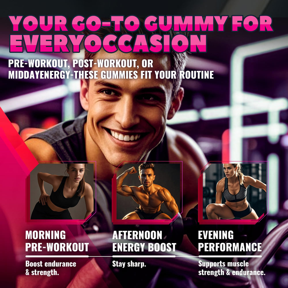 GlucoBio Creatine Raspberry Gummies label shows sugar-free option for healthier snacking