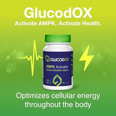 GlucodOX AMPK activator bottle side view showing bottle profile