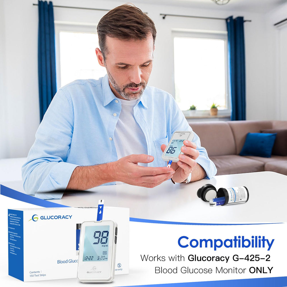 Glucoracy G-425-2/G-425 strip inserts compatible with the meter