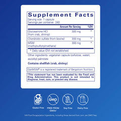 Glucosamine chondroitin MSM capsule closeup highlighting cartilage-friendly formula