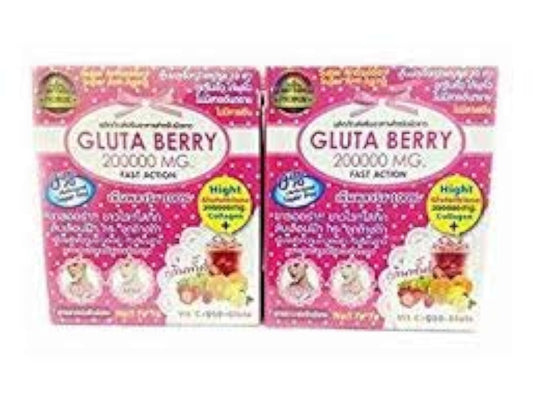 Gluta Berry Drink Punch box front view, suggesting a convenient brightening ritual