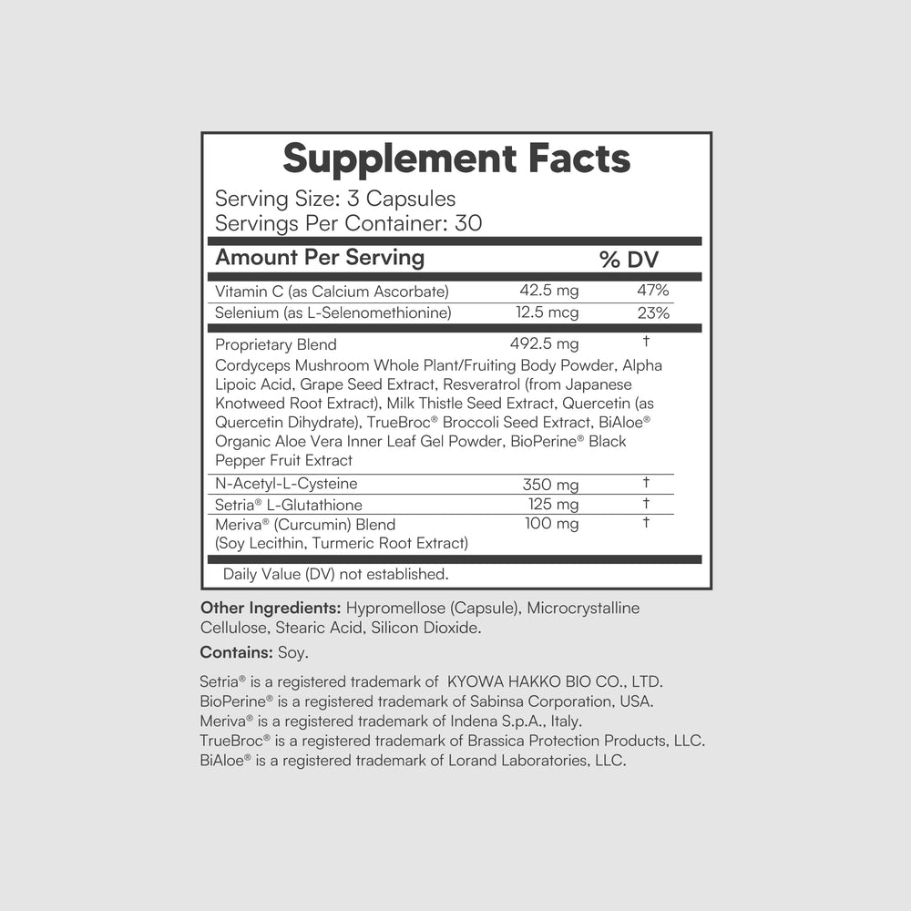 Glutathione Amino Complex capsules closeup highlighting convenient daily dosage for wellness.