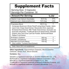 Glutathione Amino Complex Meriva Curcumin blend image highlighting enhanced absorption.