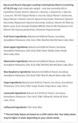 Glycoload blue raspberry tub with barbell emphasizes rapid glycogen replenishment.