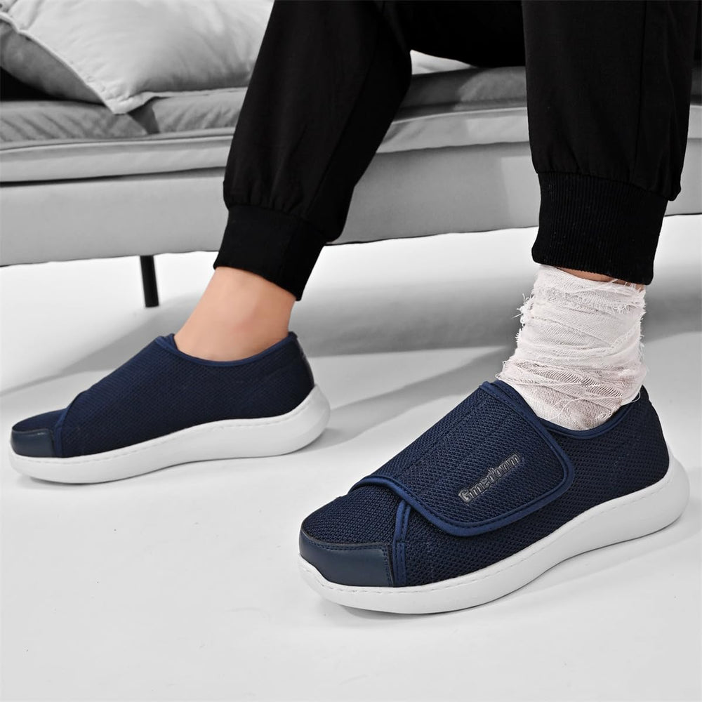 Gmedonm wide-width shoes showing adjustable vamp for a personalized fit.
