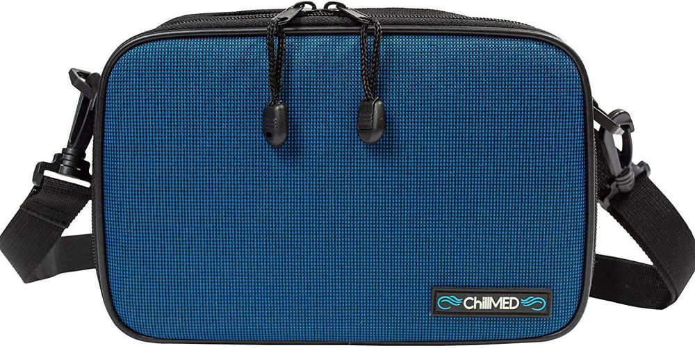 GMS ChillMed Elite zipper pocket secures used syringes for disposal.