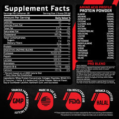 GMU SPORT Whey Protein+ digestive enzymes image suggests faster digestion and absorption.