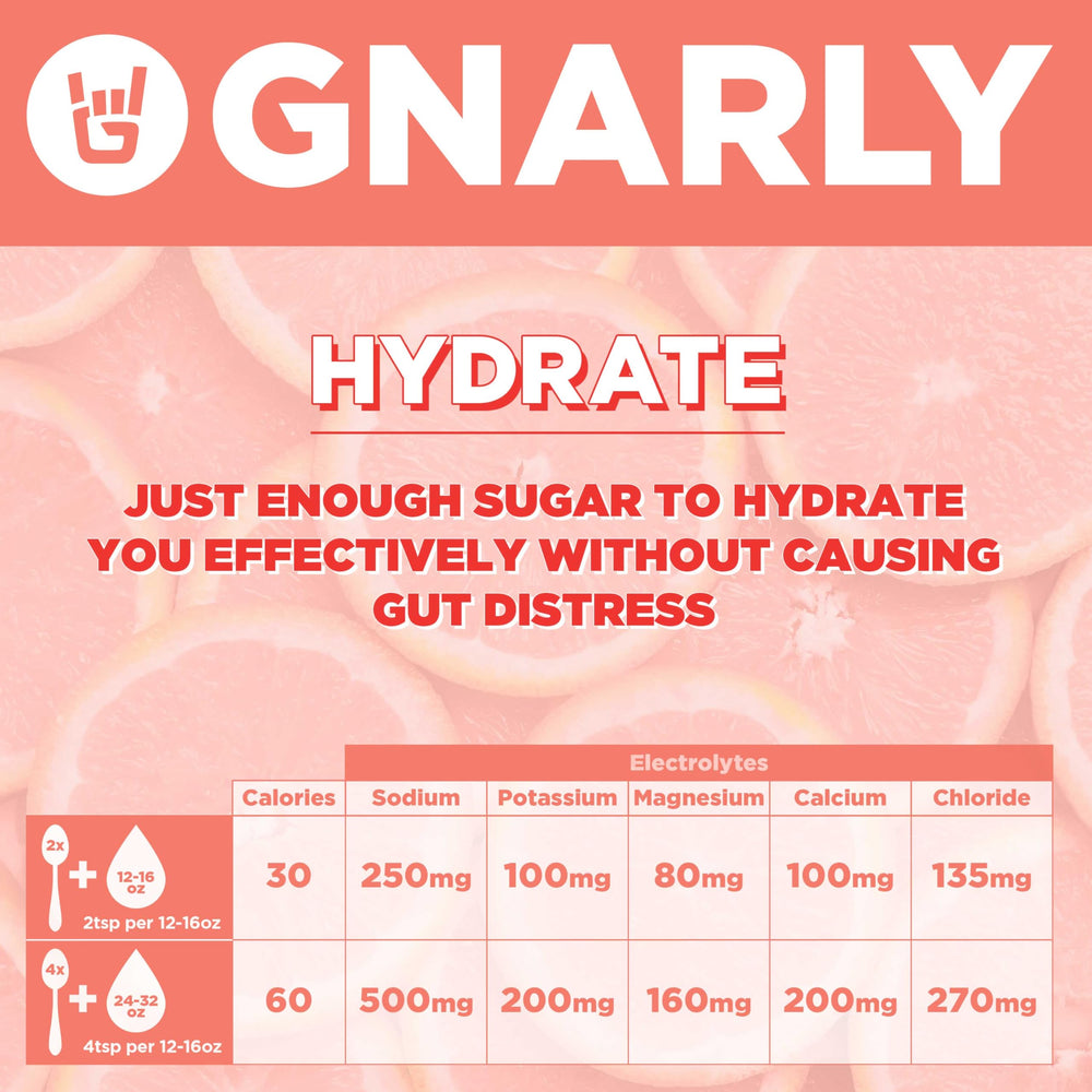 Close-up of Gnarly Hydrate label highlighting NSF certified ingredients