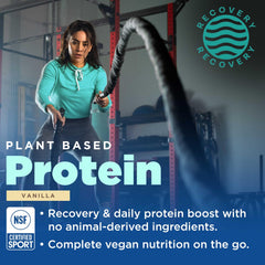 Gnarly Nutrition vegan protein vanilla scoop ready for easy mixing