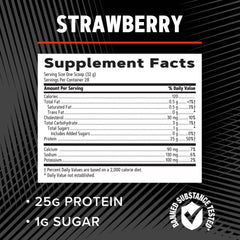 GNC AMP Pure Isolate Strawberry serving scoop with 28 servings