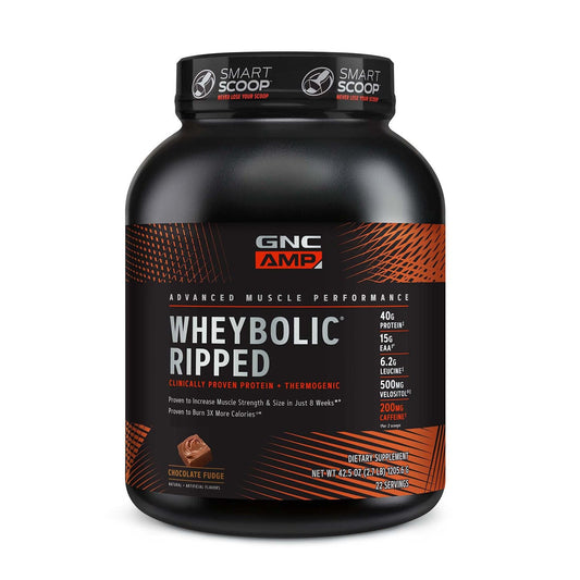 GNC AMP Wheybolic Ripped bottle for post-workout recovery support