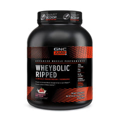 GNC AMP Wheybolic Ripped front label shows flavor for post-workout use