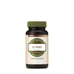 GNC Lutein 40mg softgels bottle with label highlighting eye health.