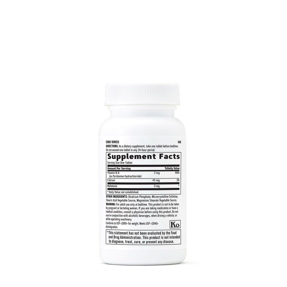 Close-up of GNC Melatonin 3mg lozenge dissolving