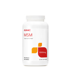 GNC MSM 1000mg bottle front view suggesting daily joint support potential