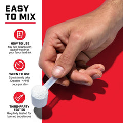 Close-up of the GNC Pro Performance label highlighting creatine and HMB