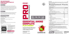 GNC Pro Performance shaker with Essential Amino Complete Plus Energy for training energy and focus.