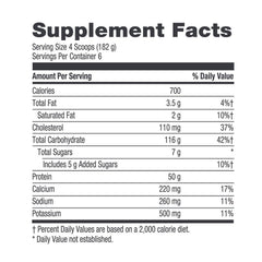 GNC weight gainer scoop serving shows protein-rich blend for quick-to-slow release
