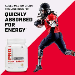 GNC Pro Performance Weight Gainer packaging displayed on a shelf for easy selection.