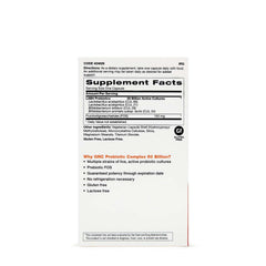 Capsules from GNC Probiotic Complex Daily Need highlighting multi-strain formula for immune support.