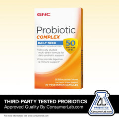 Daily use scene with GNC Probiotic Complex Daily Need for gut balance.