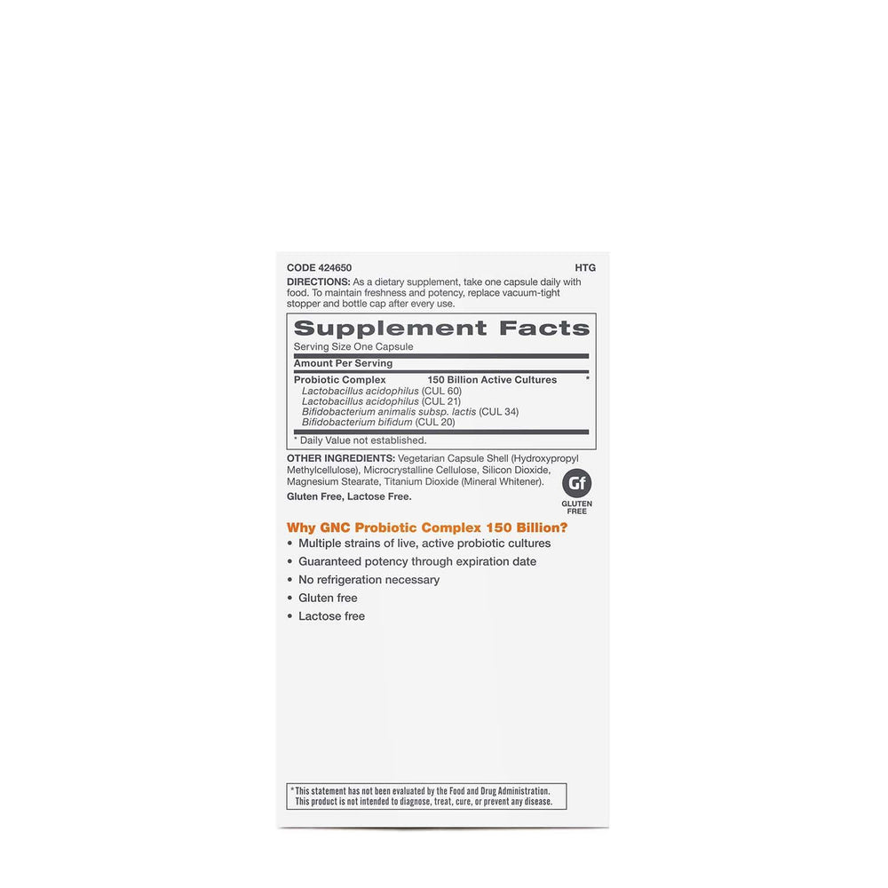 GNC Probiotic Complex 20 servings container for daily use