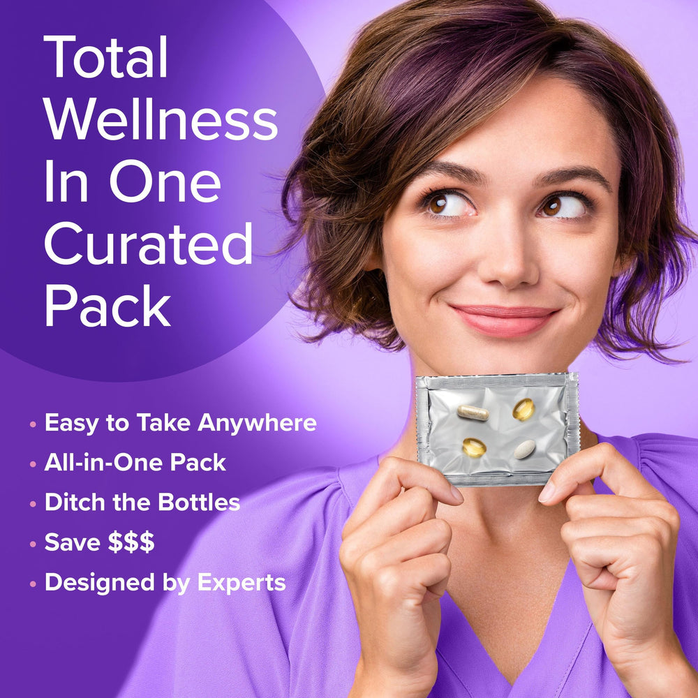 GNC Women's Stress Relief Vitapak digestion blend highlights DigeSEB for easier digestion