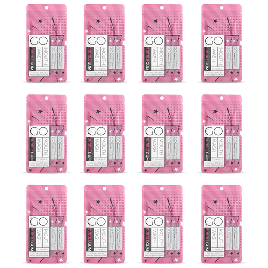 Go Mouthwash Bubblegum Flavor packets for travel refresh breath on the go.