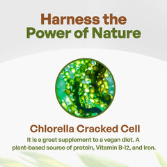 Go Nutra Chlorella Powder label front highlighting vegan and non-GMO claims